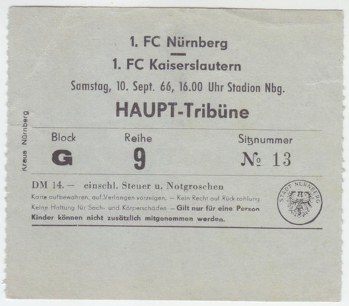 Ticket nürnberg 1 fc - fc, 1.