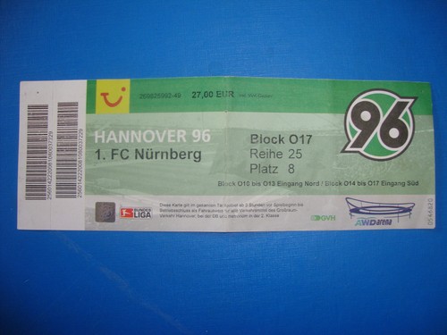 Ticket hannover 1 fc - hannover,