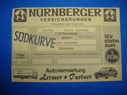 1986 ticket fc nürnberg - 1986,
